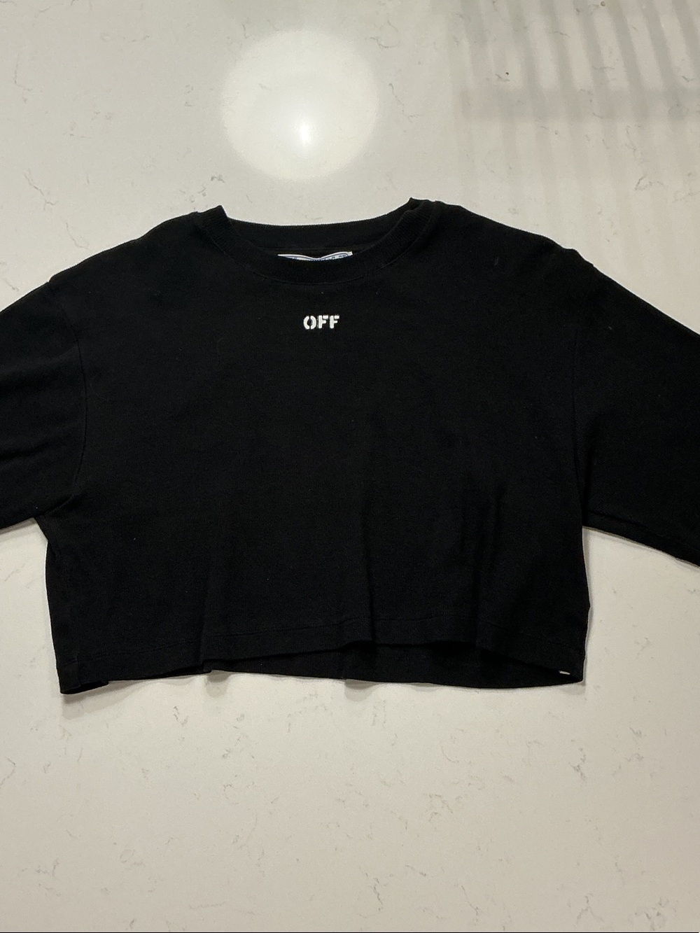 Off-White Black Cropped Logo Tee